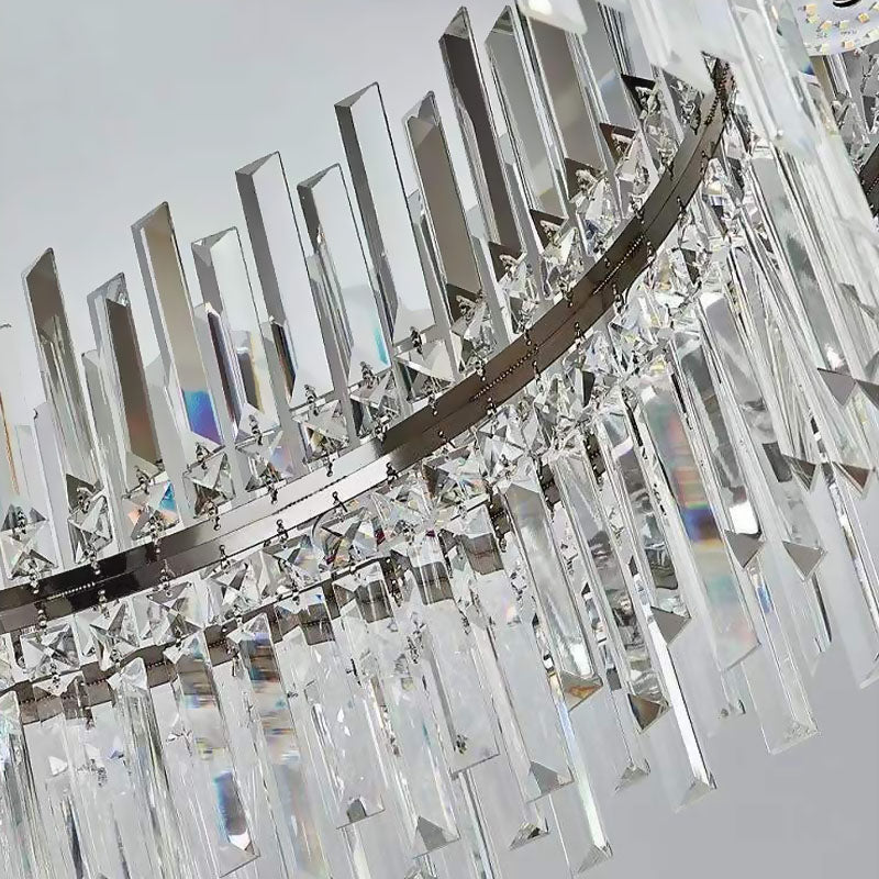 Flush Mount Art Deco Rectangular-Crystals LED Light