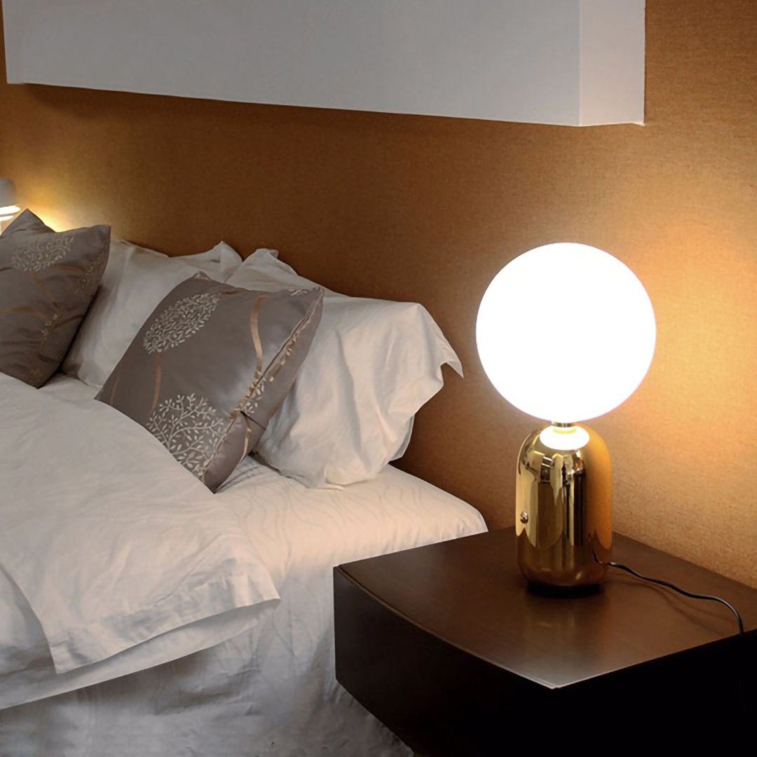 Minimalist Spherical Table Lamp with Cylindrical Base