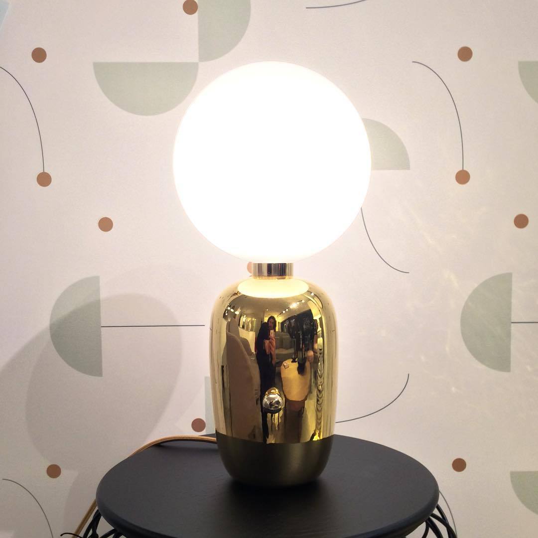 Minimalist Spherical Table Lamp with Cylindrical Base