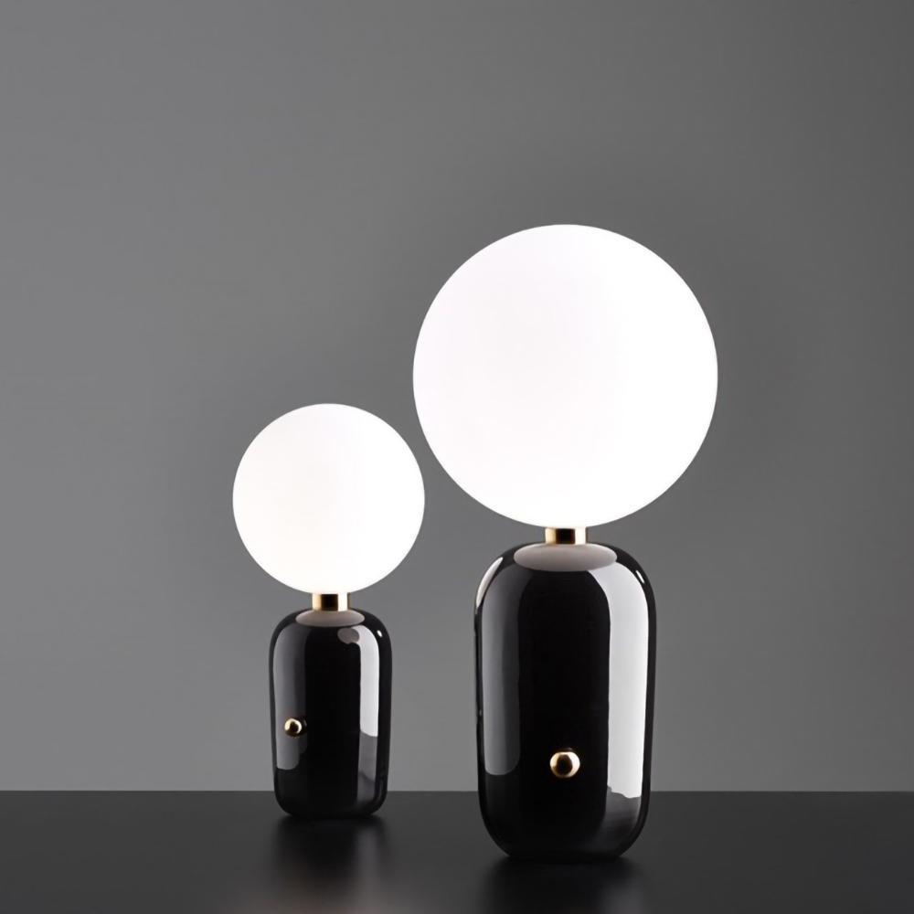 Minimalist Spherical Table Lamp with Cylindrical Base