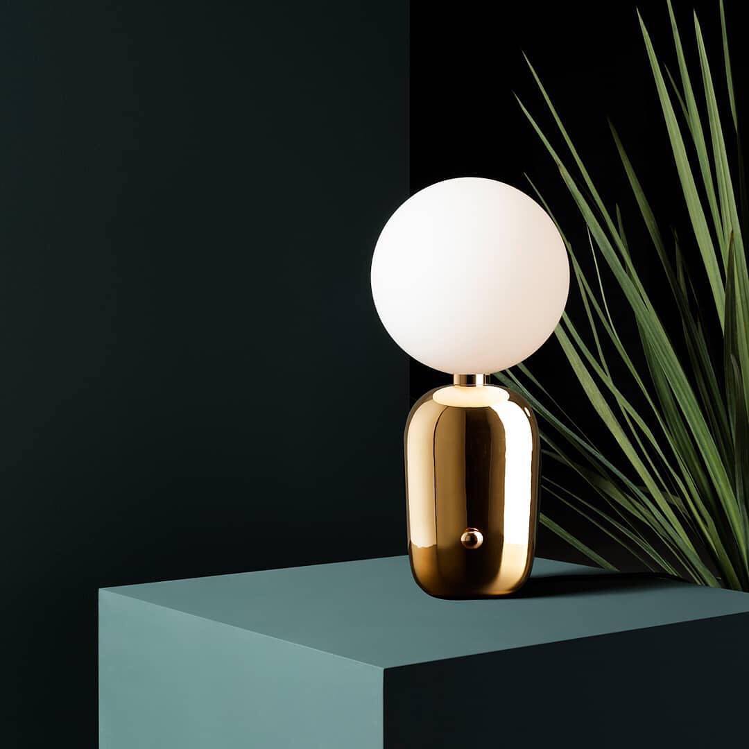 Minimalist Spherical Table Lamp with Cylindrical Base