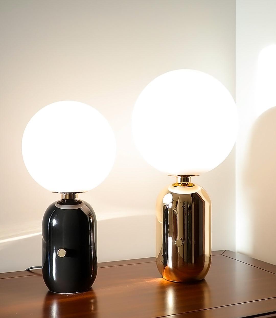 Minimalist Spherical Table Lamp with Cylindrical Base