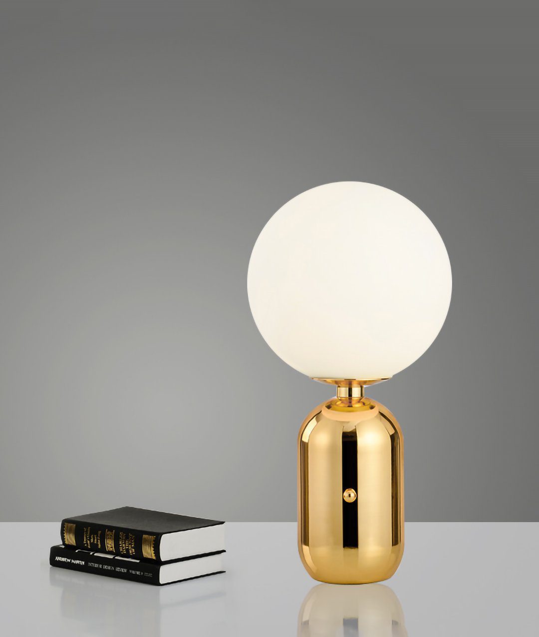 Minimalist Spherical Table Lamp with Cylindrical Base
