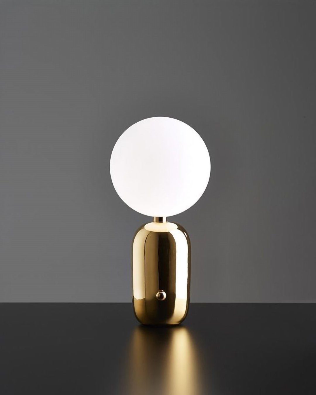 Minimalist Spherical Table Lamp with Cylindrical Base