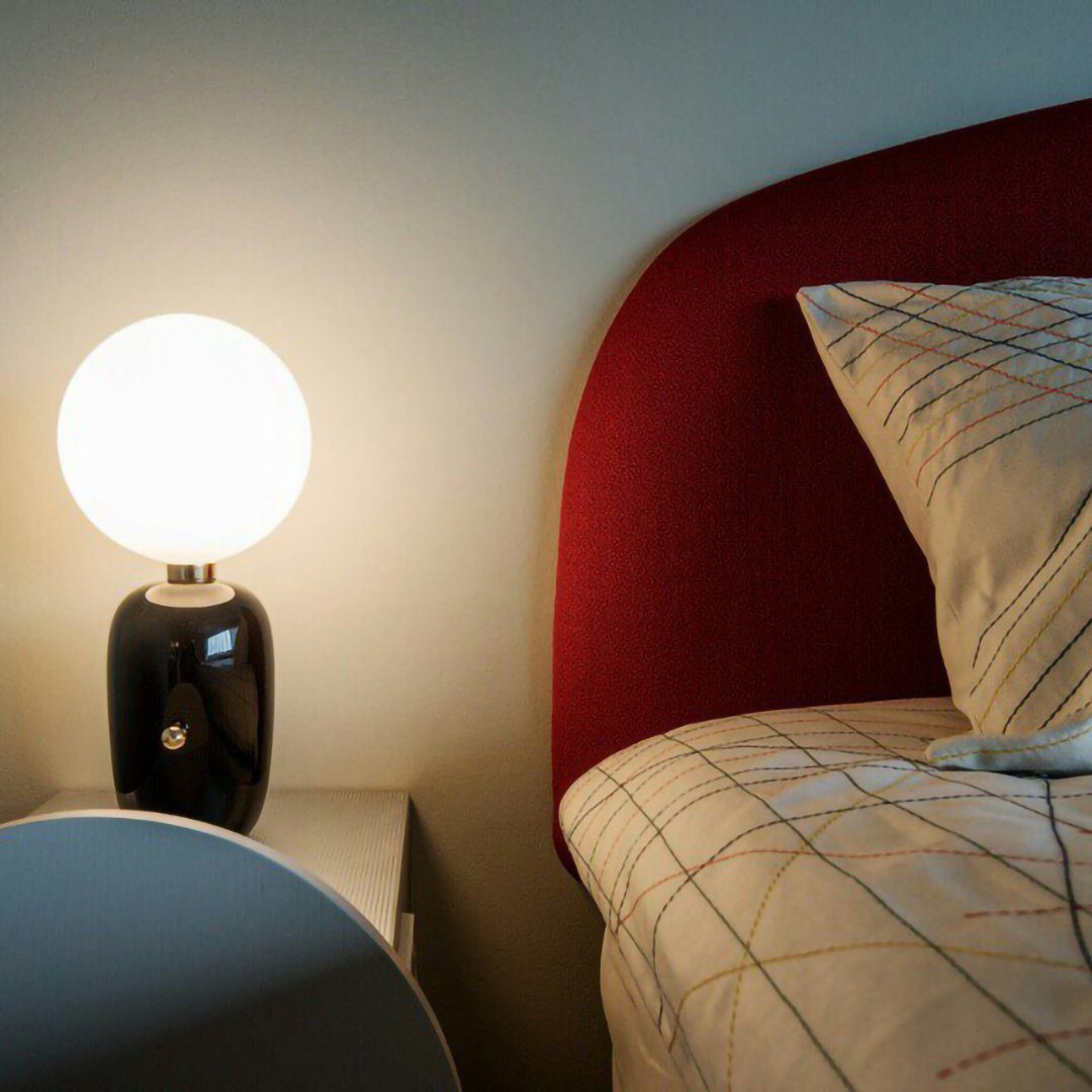 Minimalist Spherical Table Lamp with Cylindrical Base