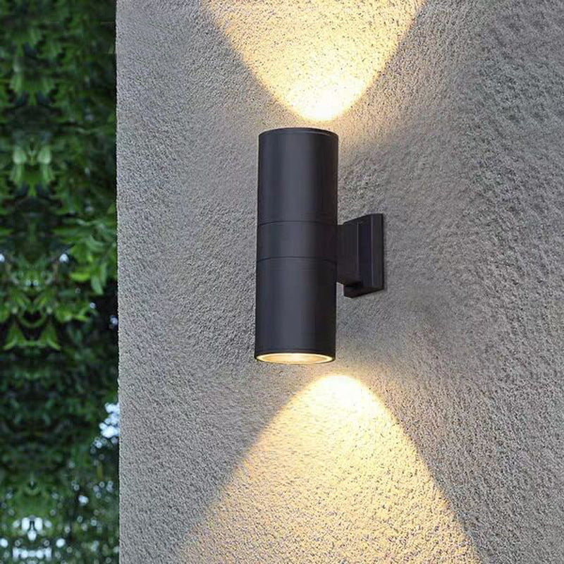 Modern Dual Head Outdoor Wall Lamp – Waterproof Metal Design
