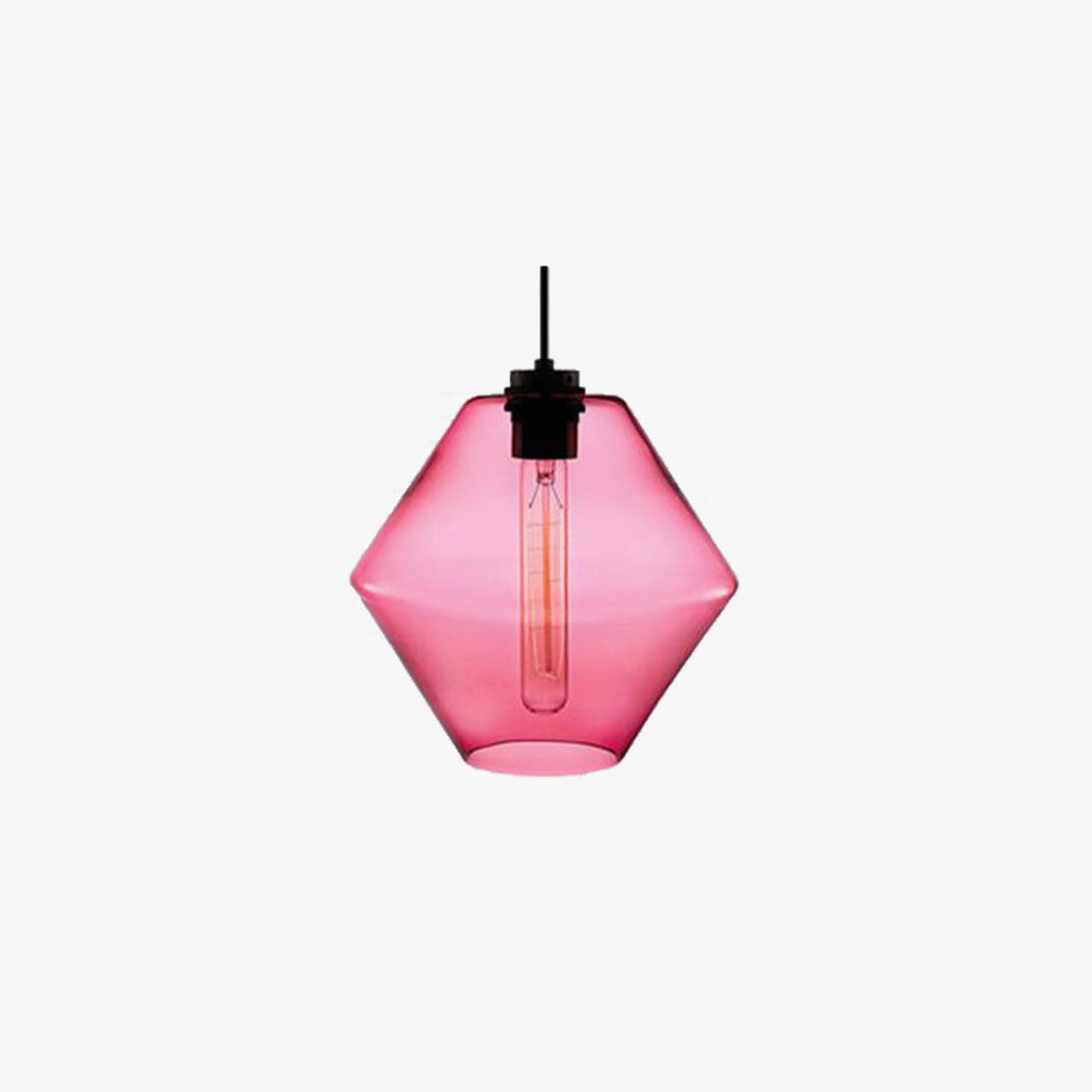Art Deco Pendant Light Featuring Curved Hexagon