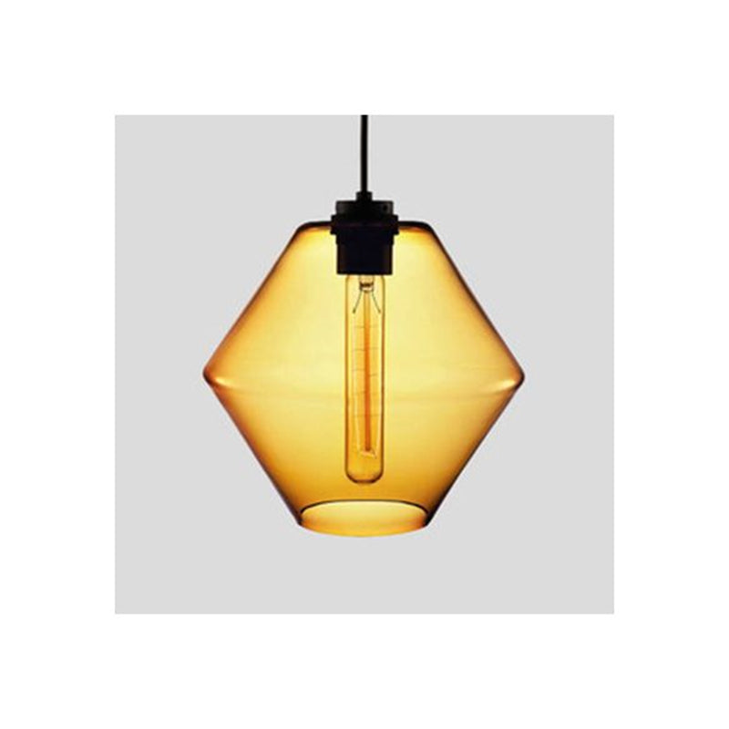 Art Deco Pendant Light Featuring Curved Hexagon