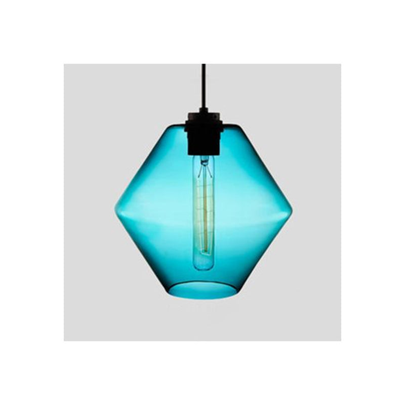 Art Deco Pendant Light Featuring Curved Hexagon