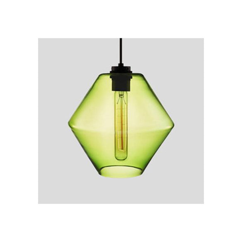 Art Deco Pendant Light Featuring Curved Hexagon