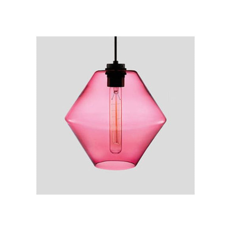 Art Deco Pendant Light Featuring Curved Hexagon