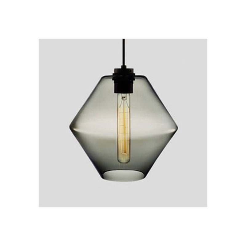 Art Deco Pendant Light Featuring Curved Hexagon