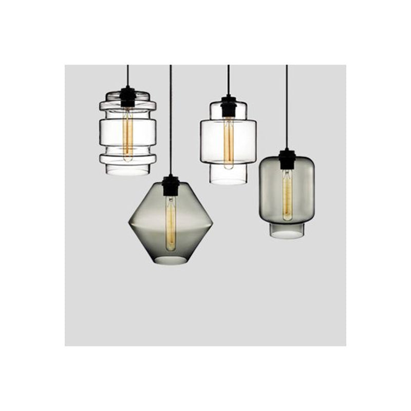 Art Deco Pendant Light Featuring Curved Hexagon