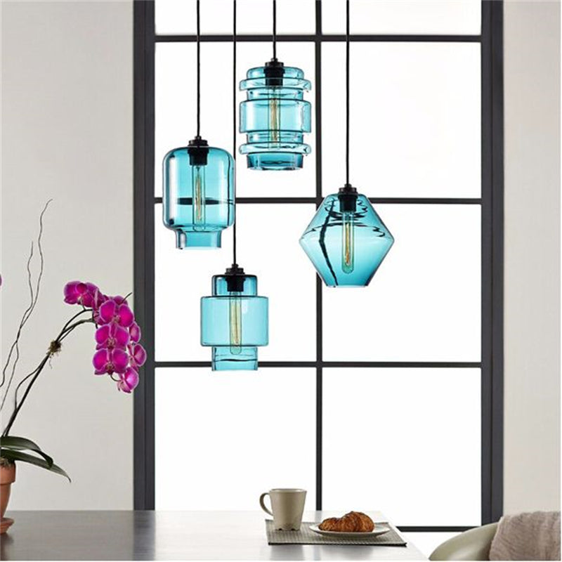 Art Deco Pendant Light Featuring Curved Hexagon