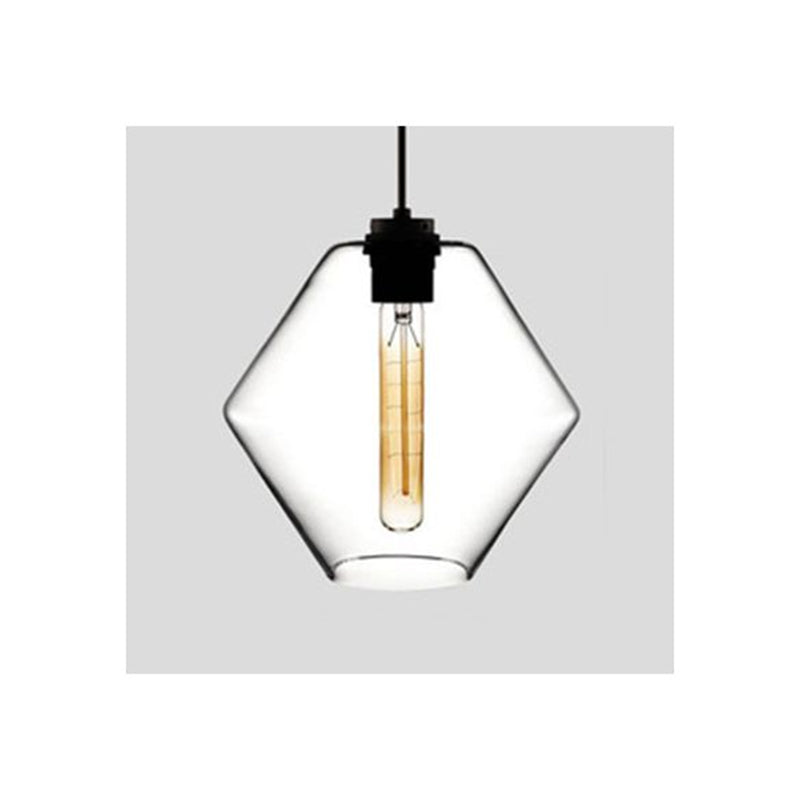 Art Deco Pendant Light Featuring Curved Hexagon
