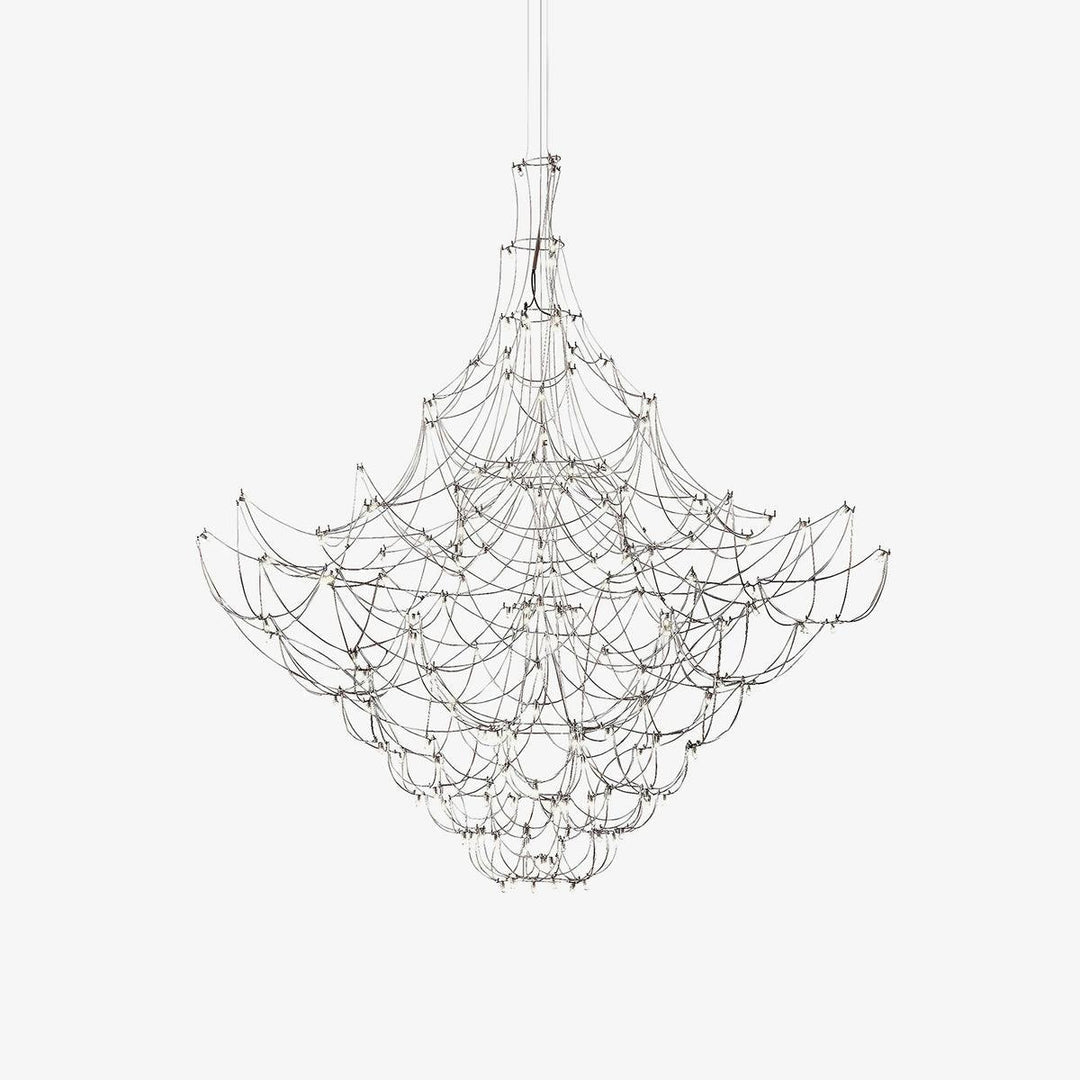 Multi-Tiered Chandelier & Geometric Elegance