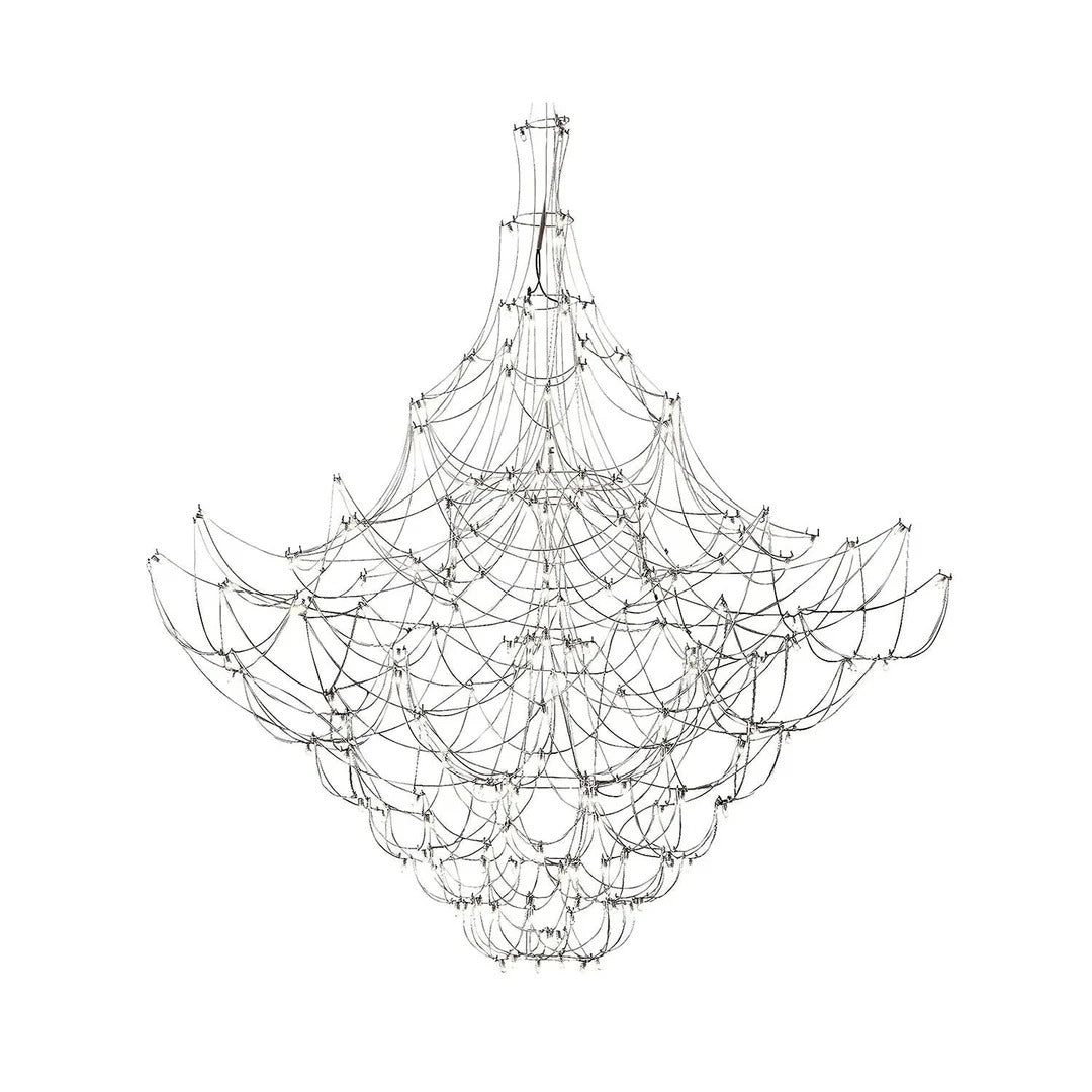 Multi-Tiered Chandelier & Geometric Elegance