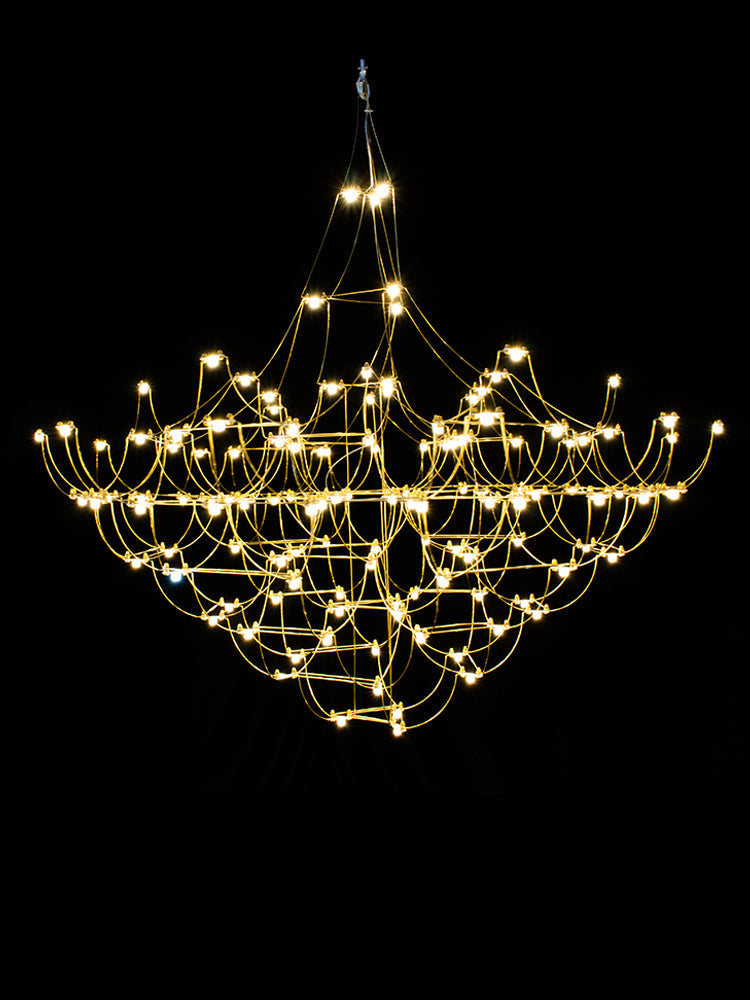 Multi-Tiered Chandelier & Geometric Elegance