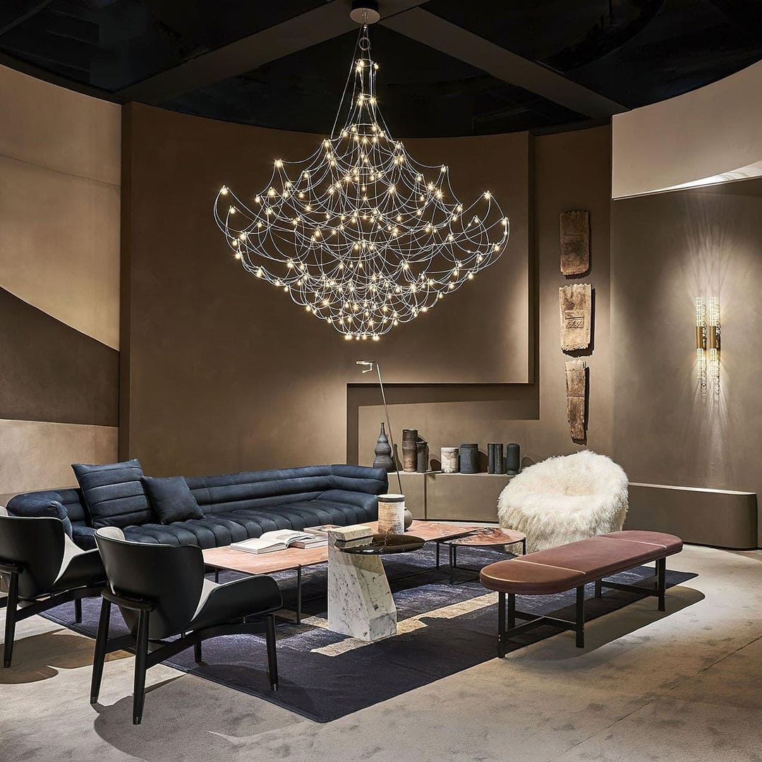Multi-Tiered Chandelier & Geometric Elegance