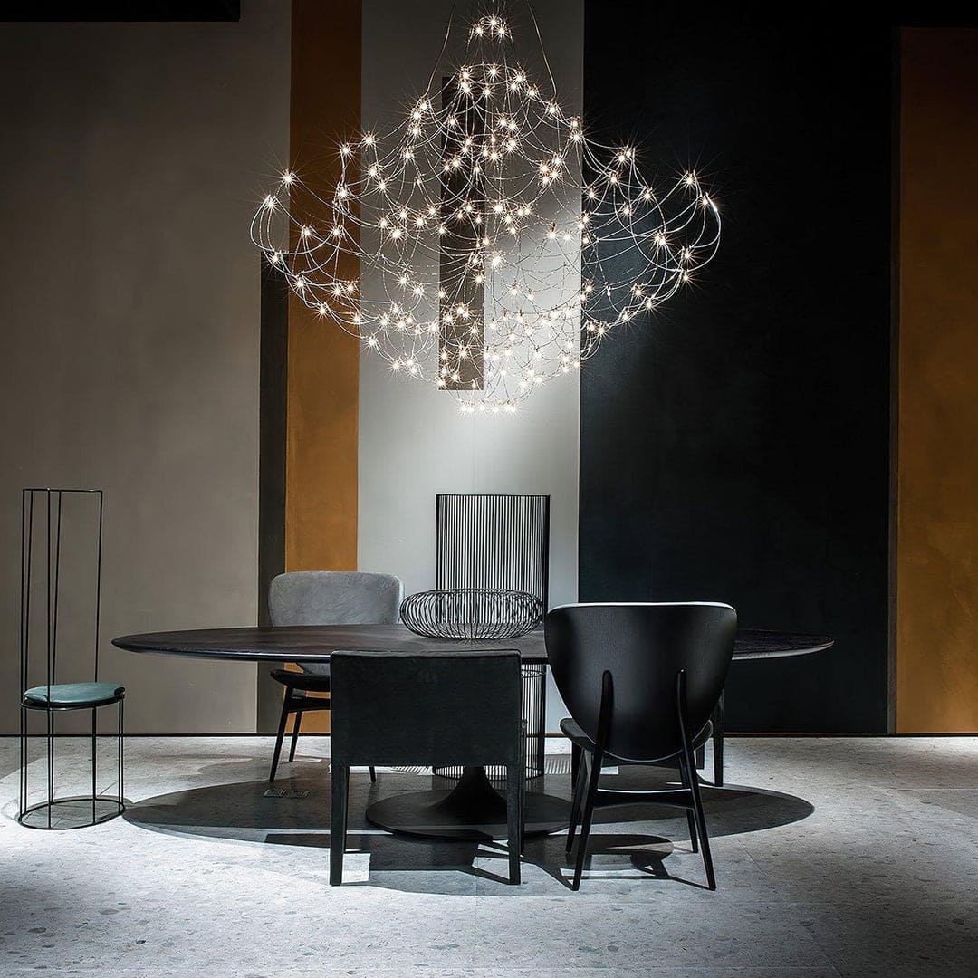 Multi-Tiered Chandelier & Geometric Elegance