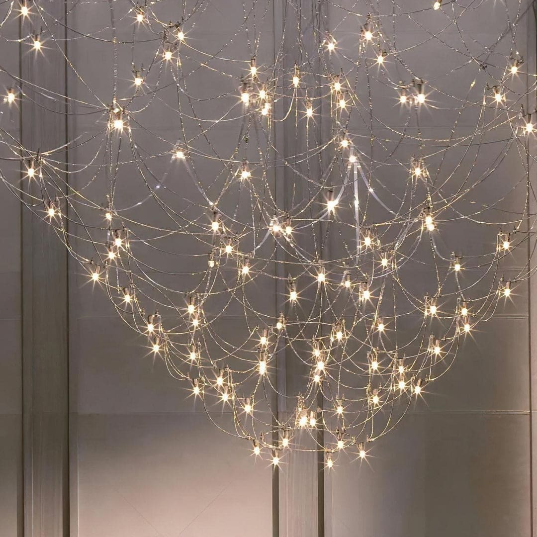 Multi-Tiered Chandelier & Geometric Elegance