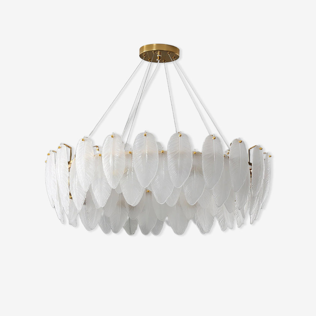 Art Deco Glass Feather Chandelier – Luxe Design