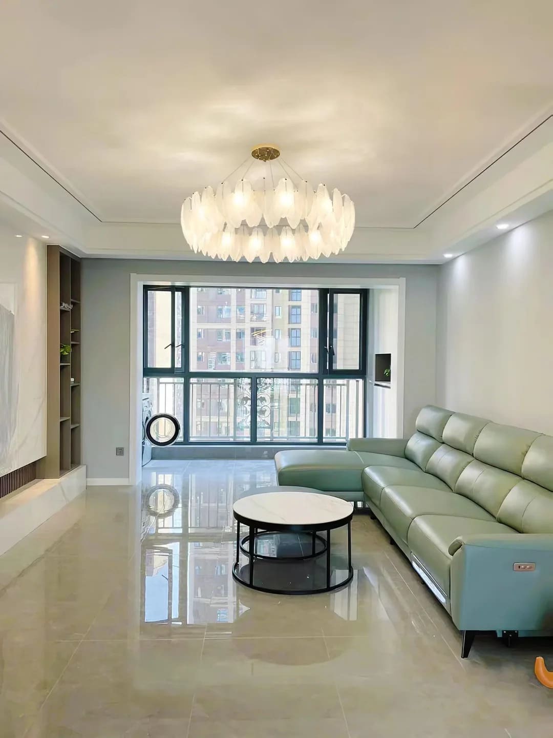 Art Deco Glass Feather Chandelier – Luxe Design