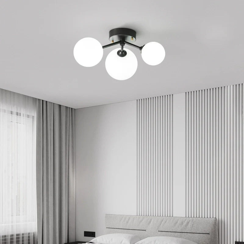 Semi-Flush Mount Light – Three Modern Spheres