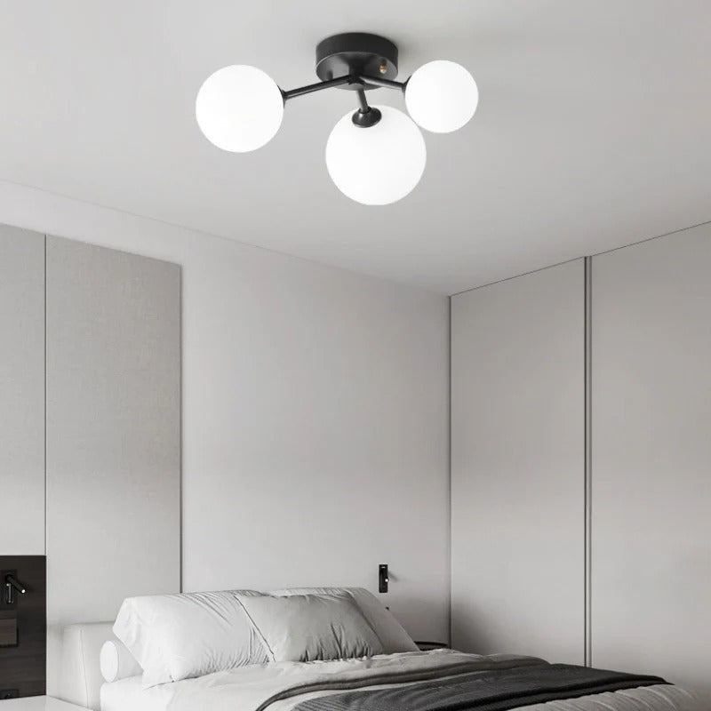 Semi-Flush Mount Light – Three Modern Spheres