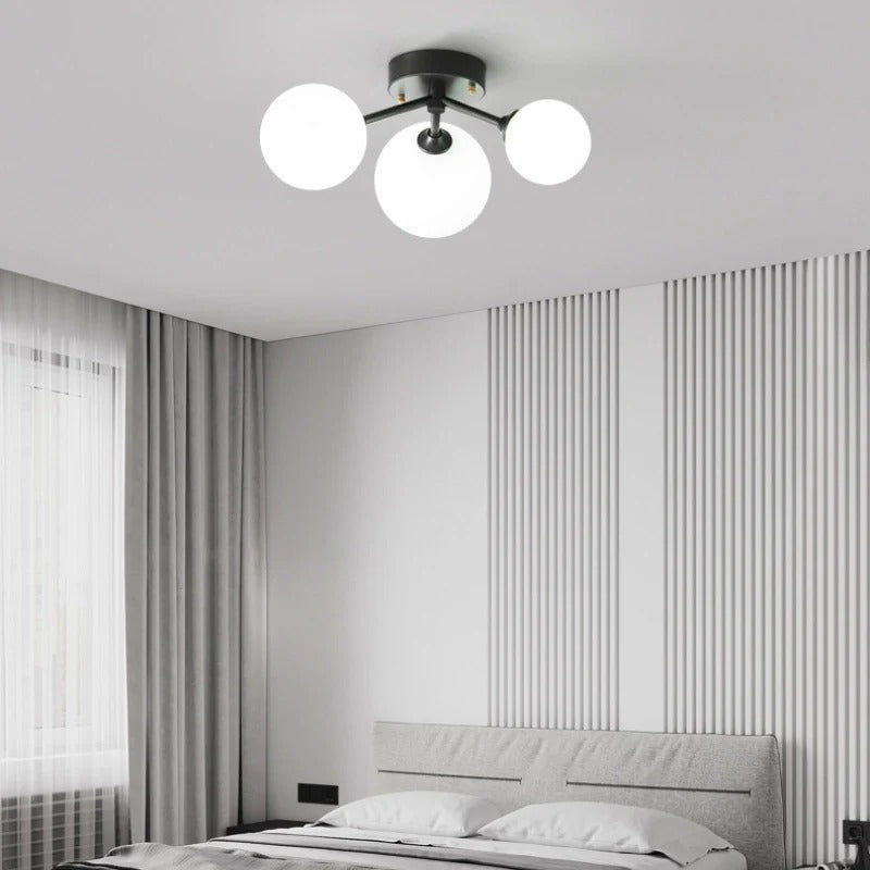 Semi-Flush Mount Light – Three Modern Spheres