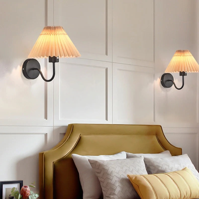 Elegant Pleated Shade Wall Light