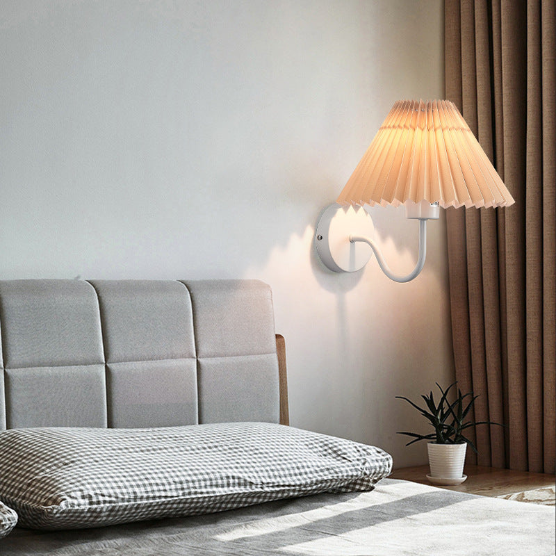 Elegant Pleated Shade Wall Light