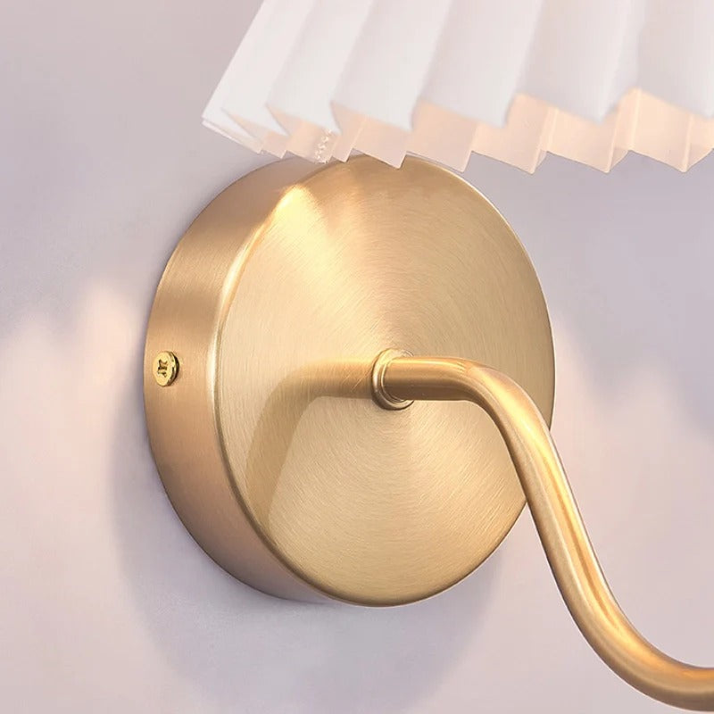 Elegant Pleated Shade Wall Light