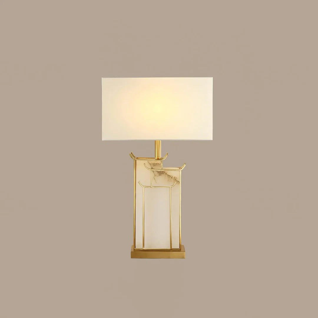 Art Deco Complex Multi-Layered Cuboid Table Lamp
