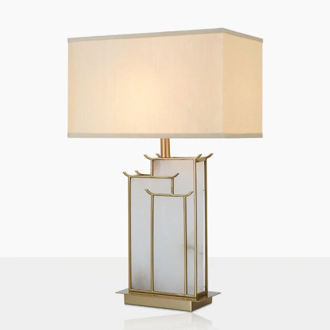 Art Deco Complex Multi-Layered Cuboid Table Lamp