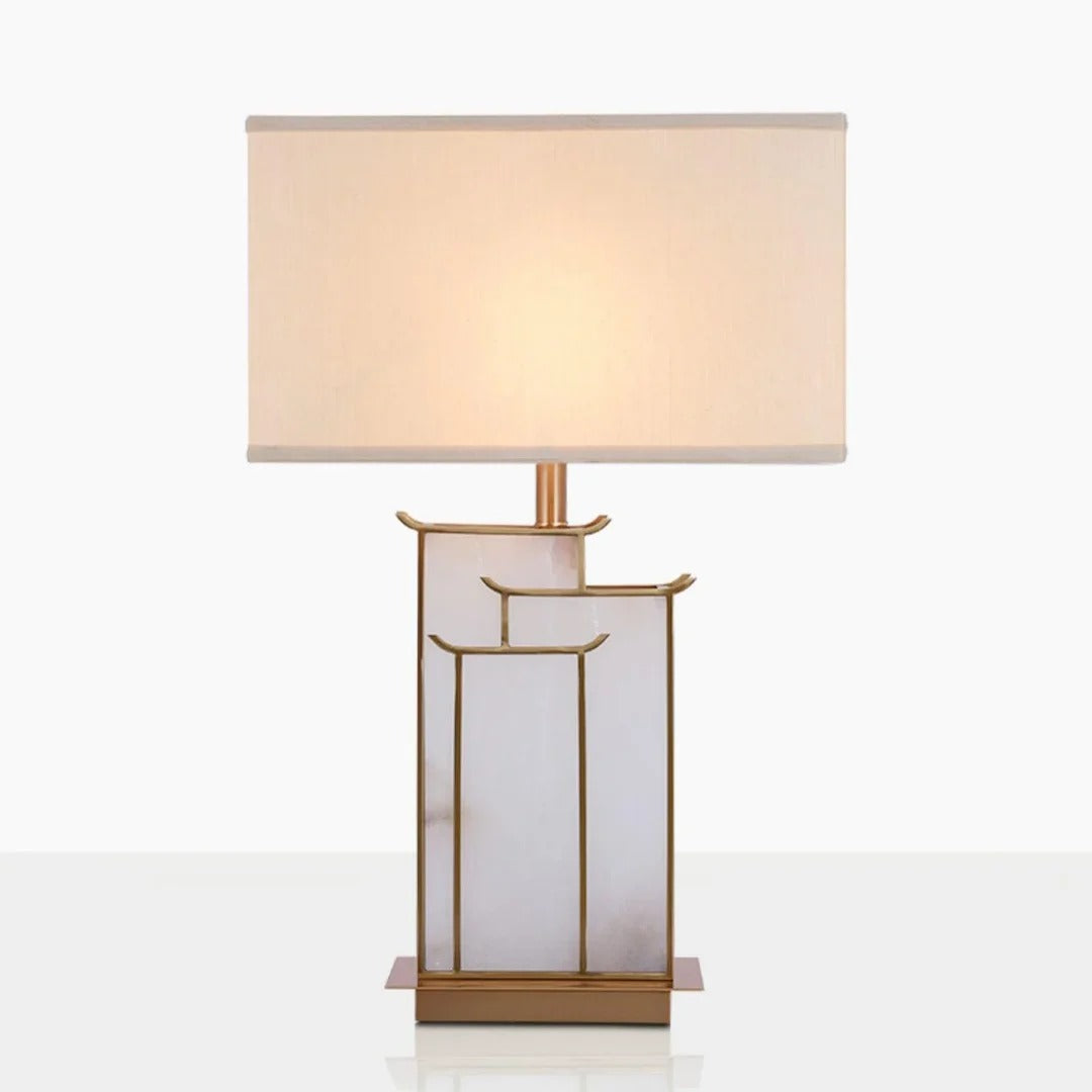 Art Deco Complex Multi-Layered Cuboid Table Lamp
