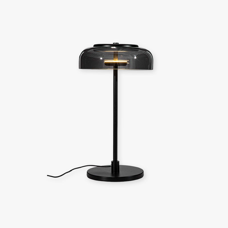 Industrial Table Lamp with Semicircular Umbrella Shade