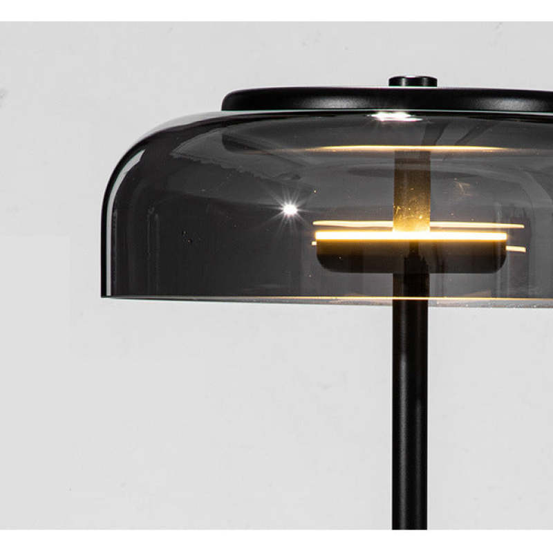 Industrial Table Lamp with Semicircular Umbrella Shade