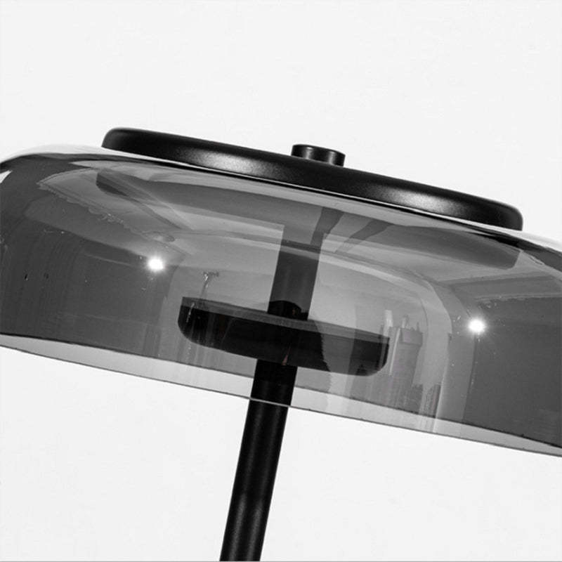 Industrial Table Lamp with Semicircular Umbrella Shade