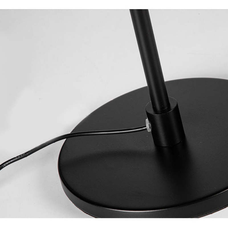 Industrial Table Lamp with Semicircular Umbrella Shade