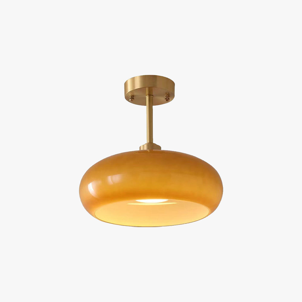 Mid-Century Modern Semi-Prismatic Flush Mount Light