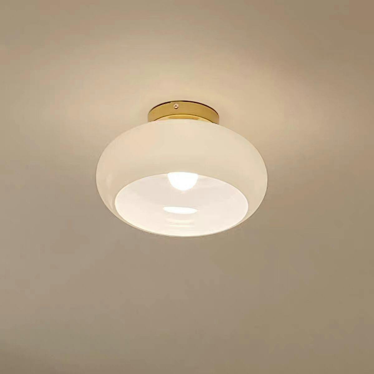 Mid-Century Modern Semi-Prismatic Flush Mount Light