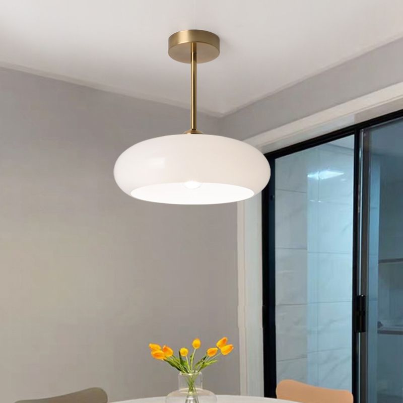 Mid-Century Modern Semi-Prismatic Flush Mount Light