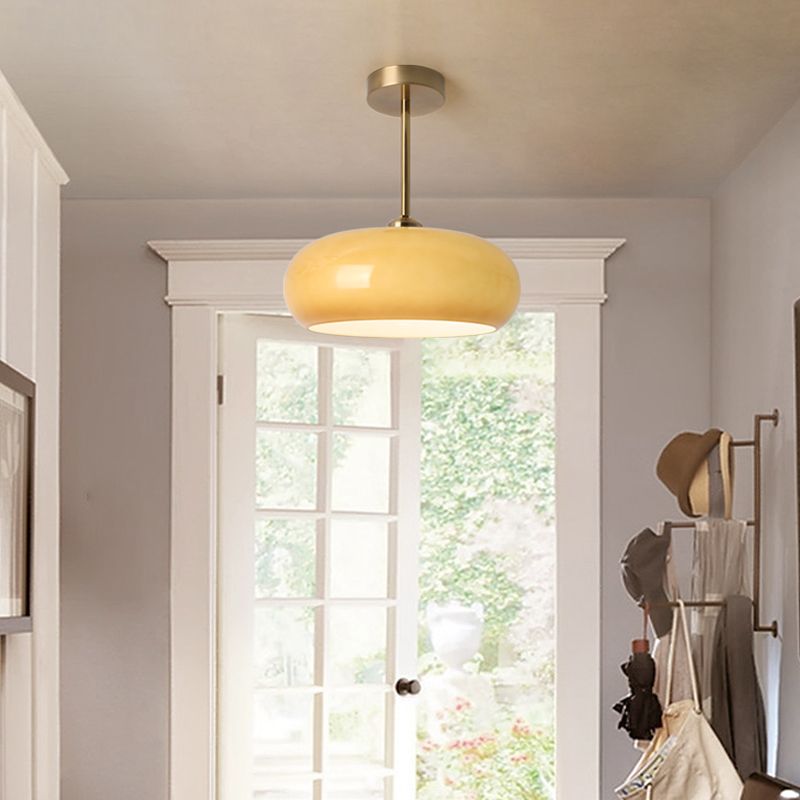 Mid-Century Modern Semi-Prismatic Flush Mount Light