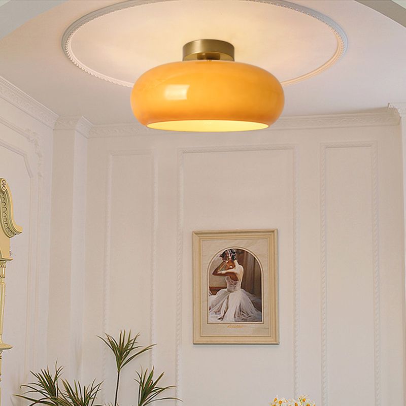 Mid-Century Modern Semi-Prismatic Flush Mount Light