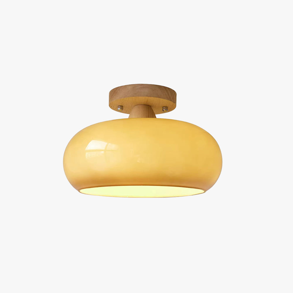 Mid-Century Modern Semi-Prismatic Flush Mount Light