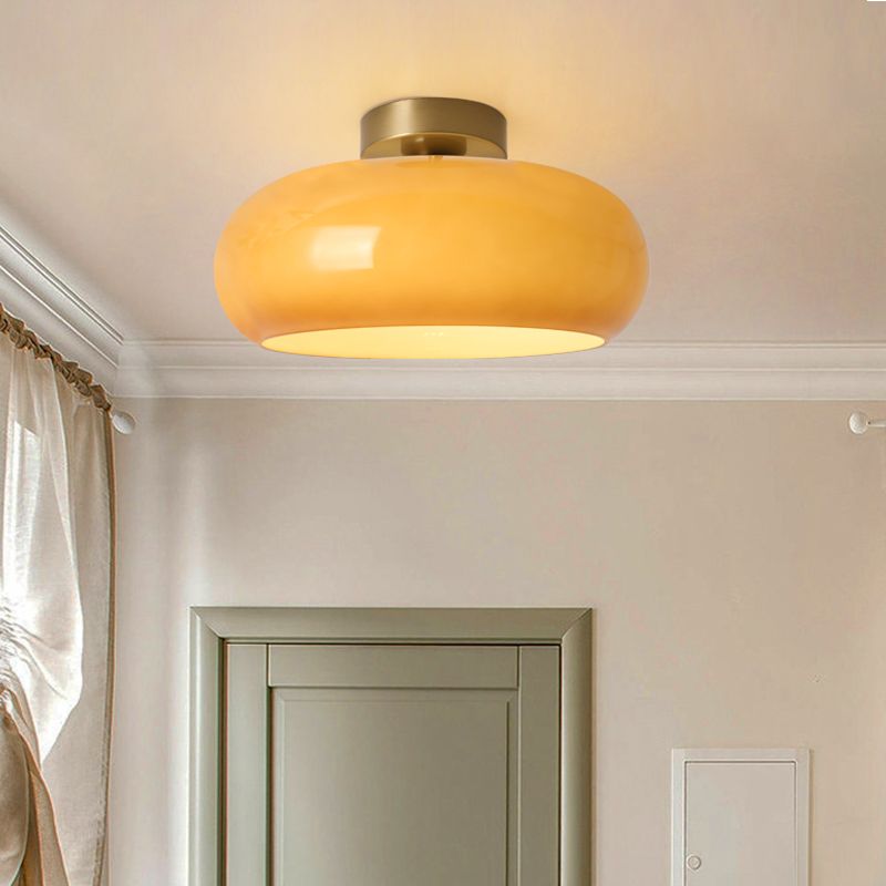 Mid-Century Modern Semi-Prismatic Flush Mount Light