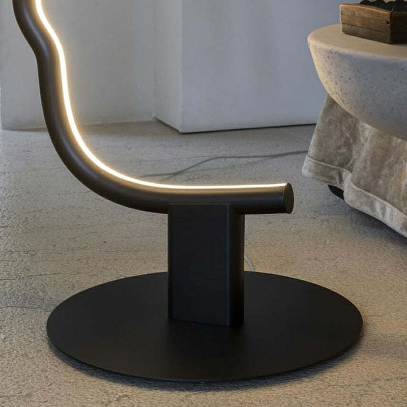 Minimalist Arched Oval-Profile LED Floor Lamp