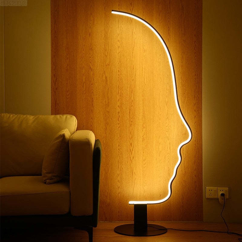 Minimalist Arched Oval-Profile LED Floor Lamp