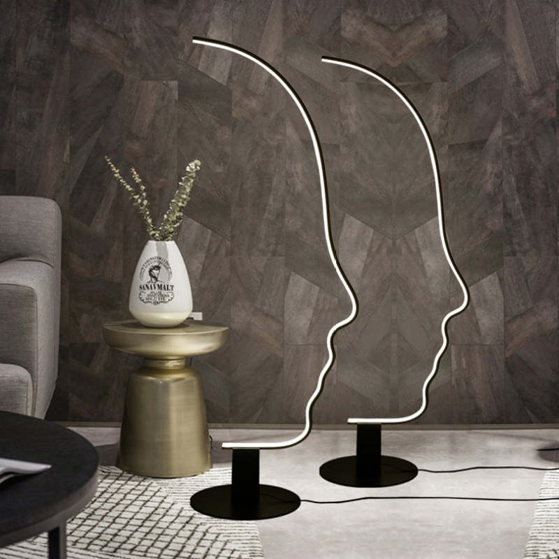 Minimalist Arched Oval-Profile LED Floor Lamp